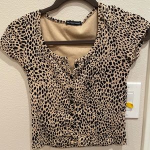 Brandy Melville cheetah button down top